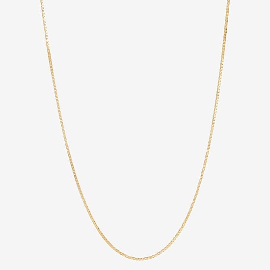 Womens 14K Gold 20 Inch Box Chain Necklace