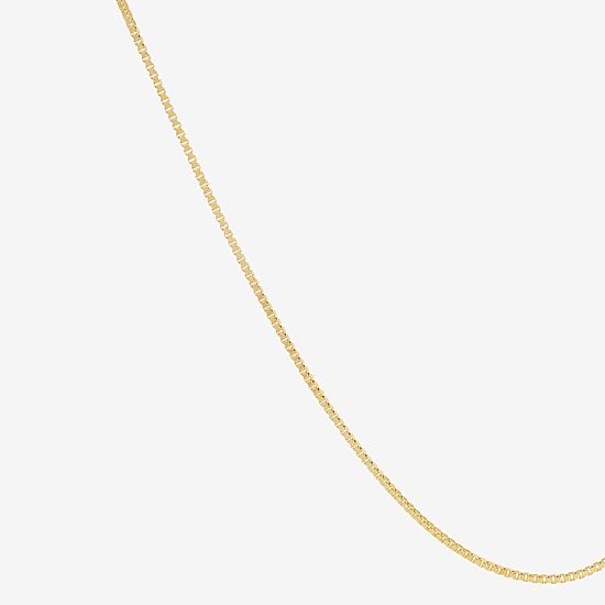 Womens 14K Gold 20 Inch Box Chain Necklace