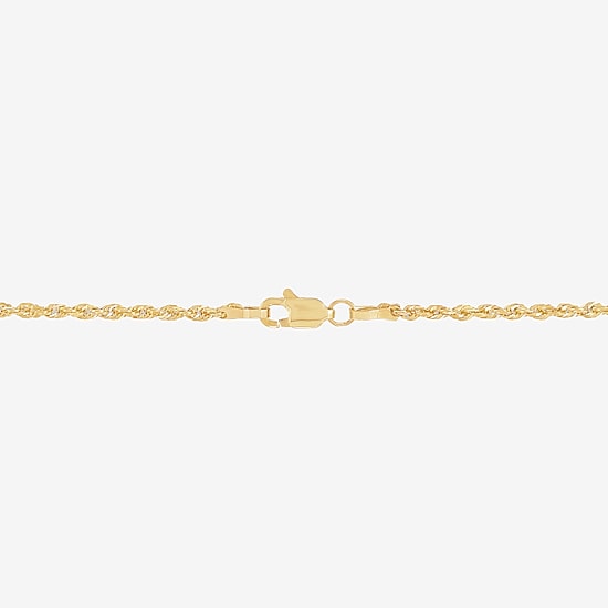 Womens 14K Gold 18 Inch Rope Chain Necklace