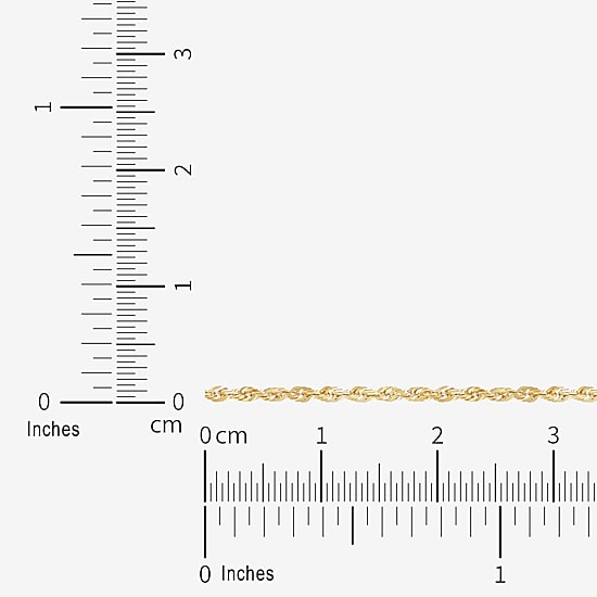 Womens 14K Gold 18 Inch Rope Chain Necklace