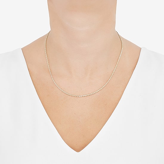 Womens 14K Gold 18 Inch Rope Chain Necklace