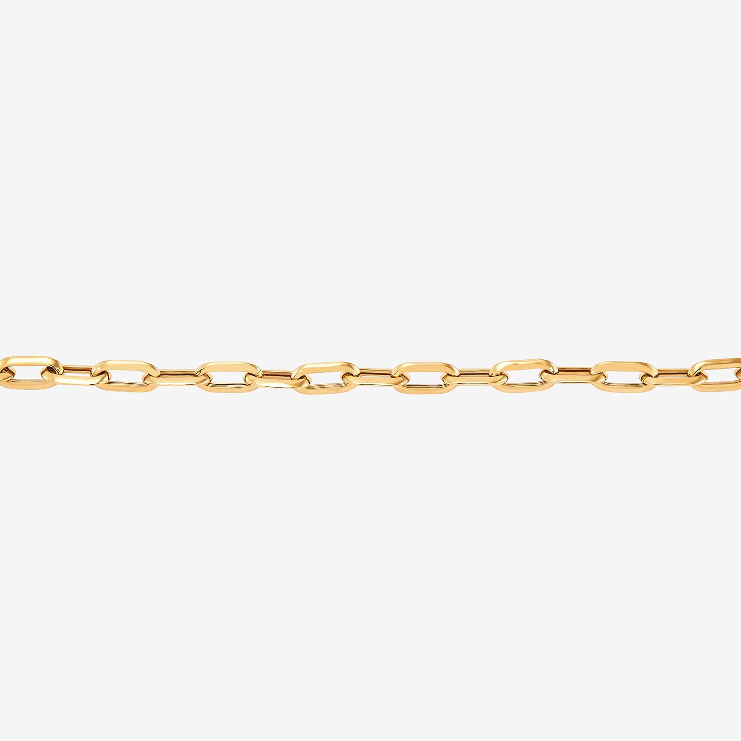 Womens 10K Gold 7 3/4 Inch Hollow Paperclip Chain Bracelet