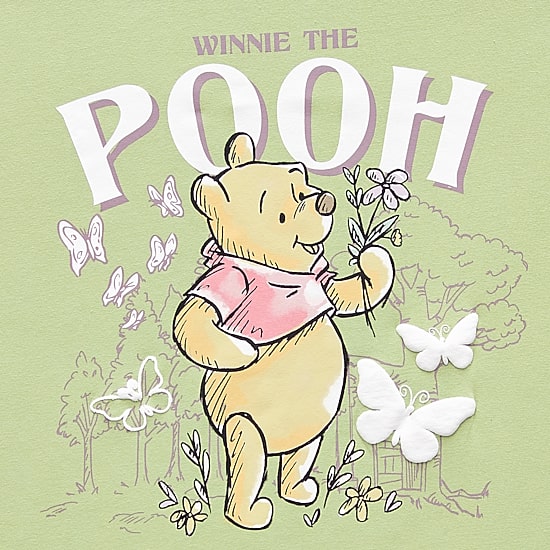 Pooh Boyfriend Tee Womens Juniors Crew Neck Short Sleeve Loose Fit Winnie The Pooh Graphic T-Shirt