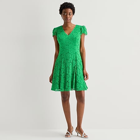 danny & nicole sleeveless fit & flare dress Danny & Nicole Blue Fit and Flare Mini Dress Sleeveless Scoop Neck