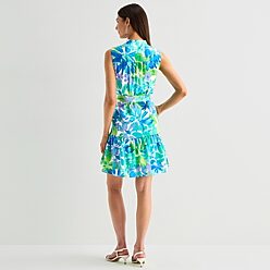 jessica howard petite dresses Jessica Howard Petite Size Short Sleeve Novelty Hardware Midi Dress