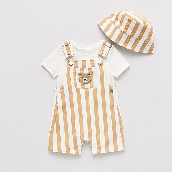 Little Lad Baby Boys 3-pc. Shortall Set