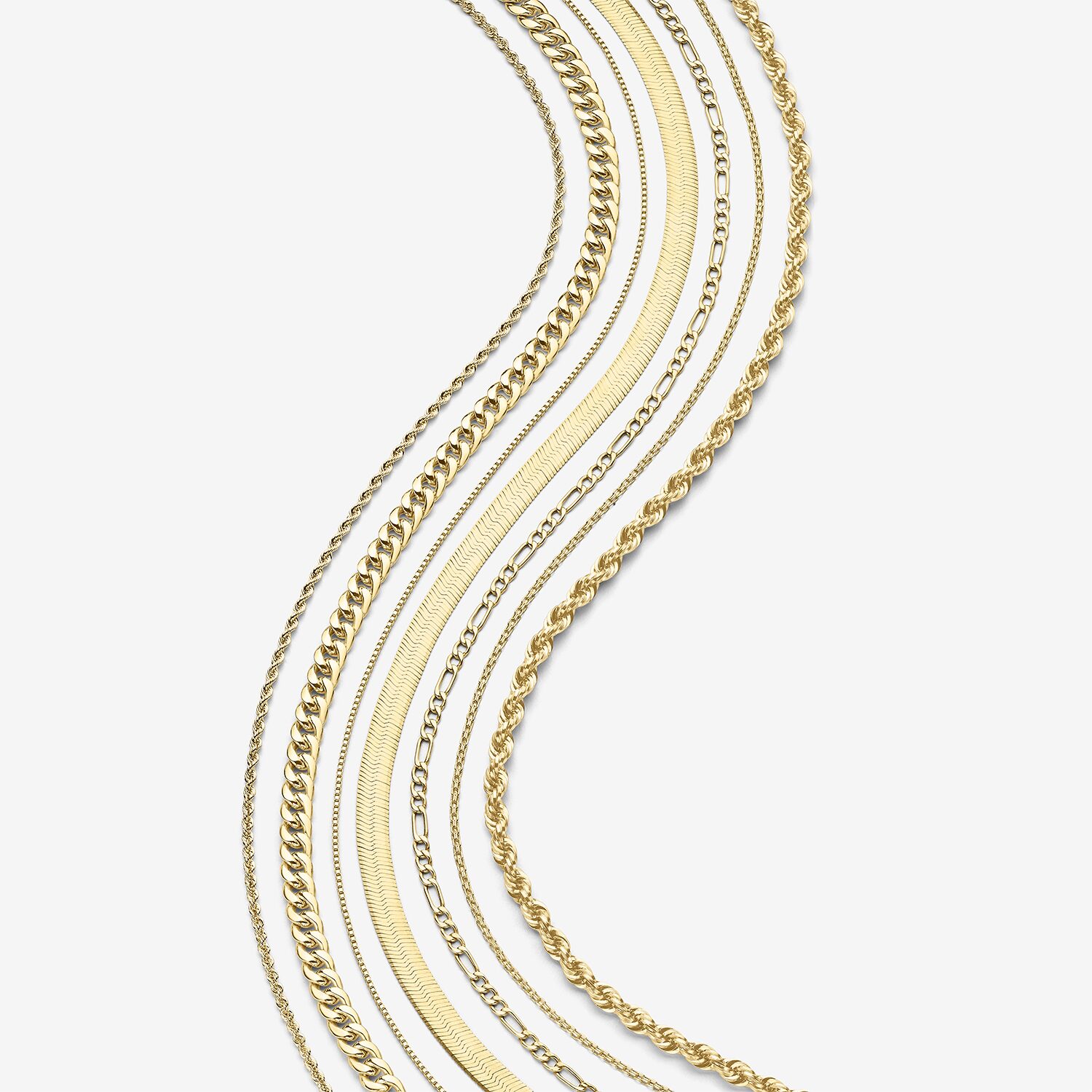 Womens 14K Gold 16 Inch Fashion Chain Necklace