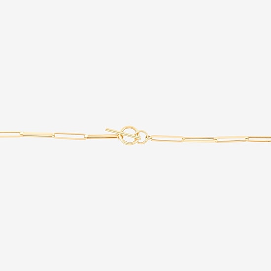 Unisex Adult 14K Gold 18 Inch Paperclip Chain Necklace