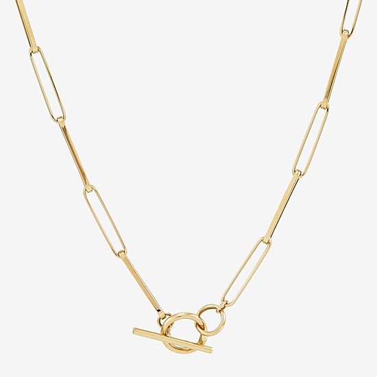 Unisex Adult 14K Gold 18 Inch Paperclip Chain Necklace