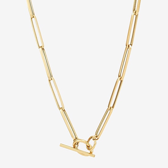 Unisex Adult 14K Gold 18 Inch Paperclip Chain Necklace