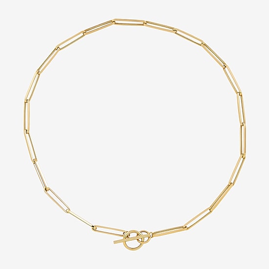 Unisex Adult 14K Gold 18 Inch Paperclip Chain Necklace