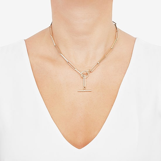 Unisex Adult 14K Gold 18 Inch Paperclip Chain Necklace