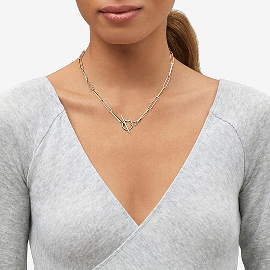 Unisex Adult 14K Gold 18 Inch Paperclip Chain Necklace