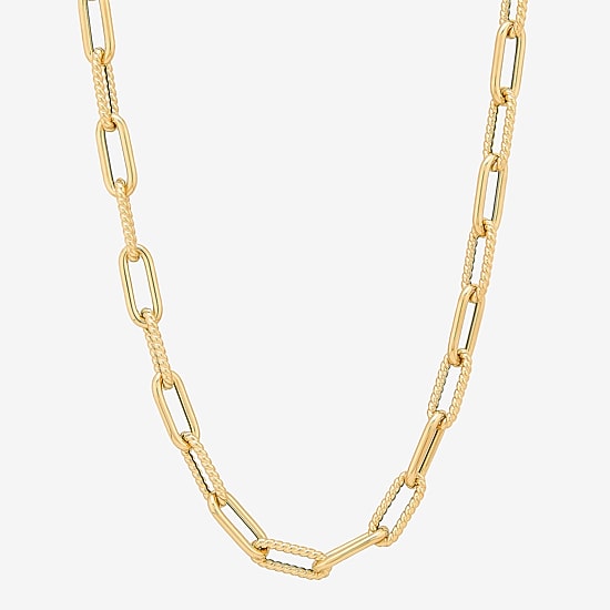 Unisex Adult 14K Gold 18 Inch Paperclip Chain Necklace