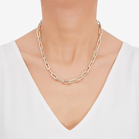 Unisex Adult 14K Gold 18 Inch Paperclip Chain Necklace