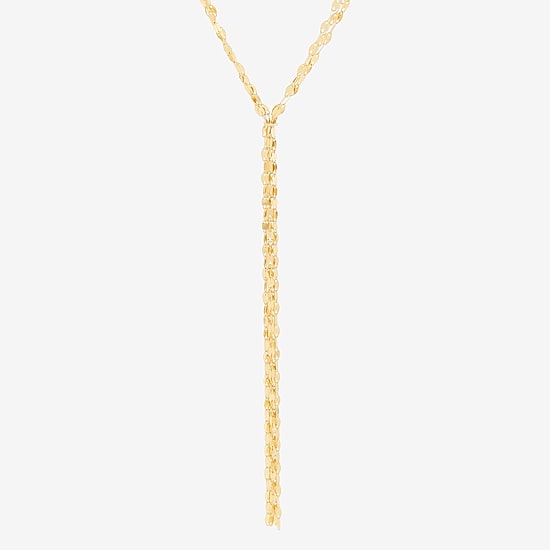 Womens 14K Gold 18 Inch Y Necklace