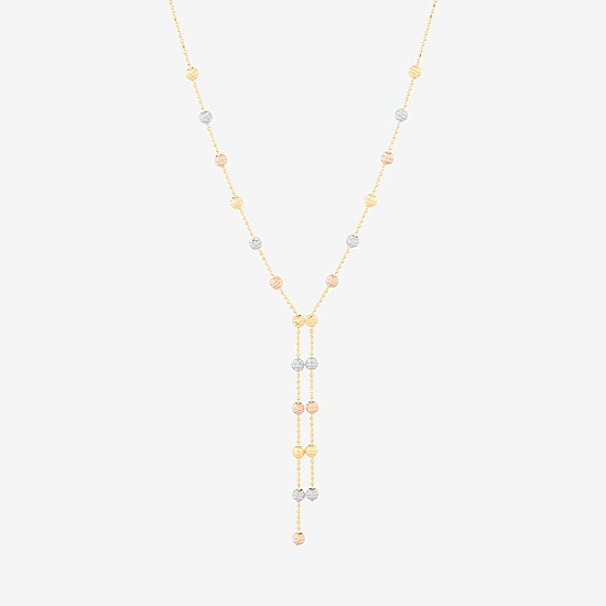 Womens 14K Gold 17 Inch Y Necklace