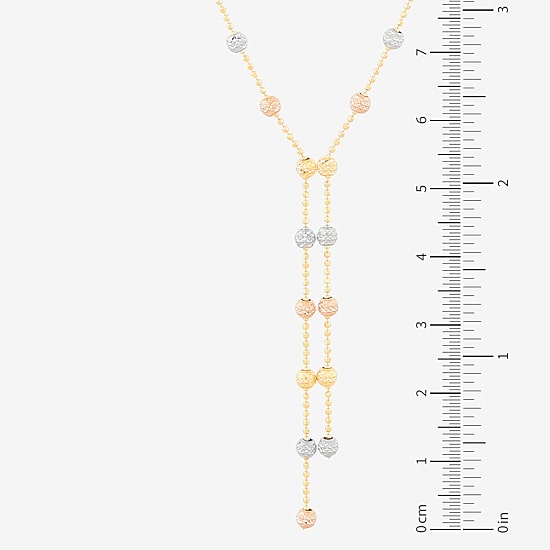 Womens 14K Gold 17 Inch Y Necklace