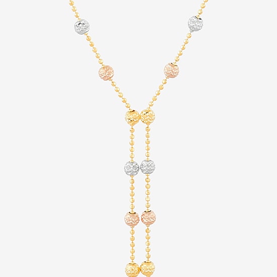 Womens 14K Gold 17 Inch Y Necklace