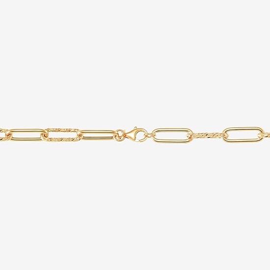 Womens 14K Gold 17 Inch Paperclip Chain Necklace
