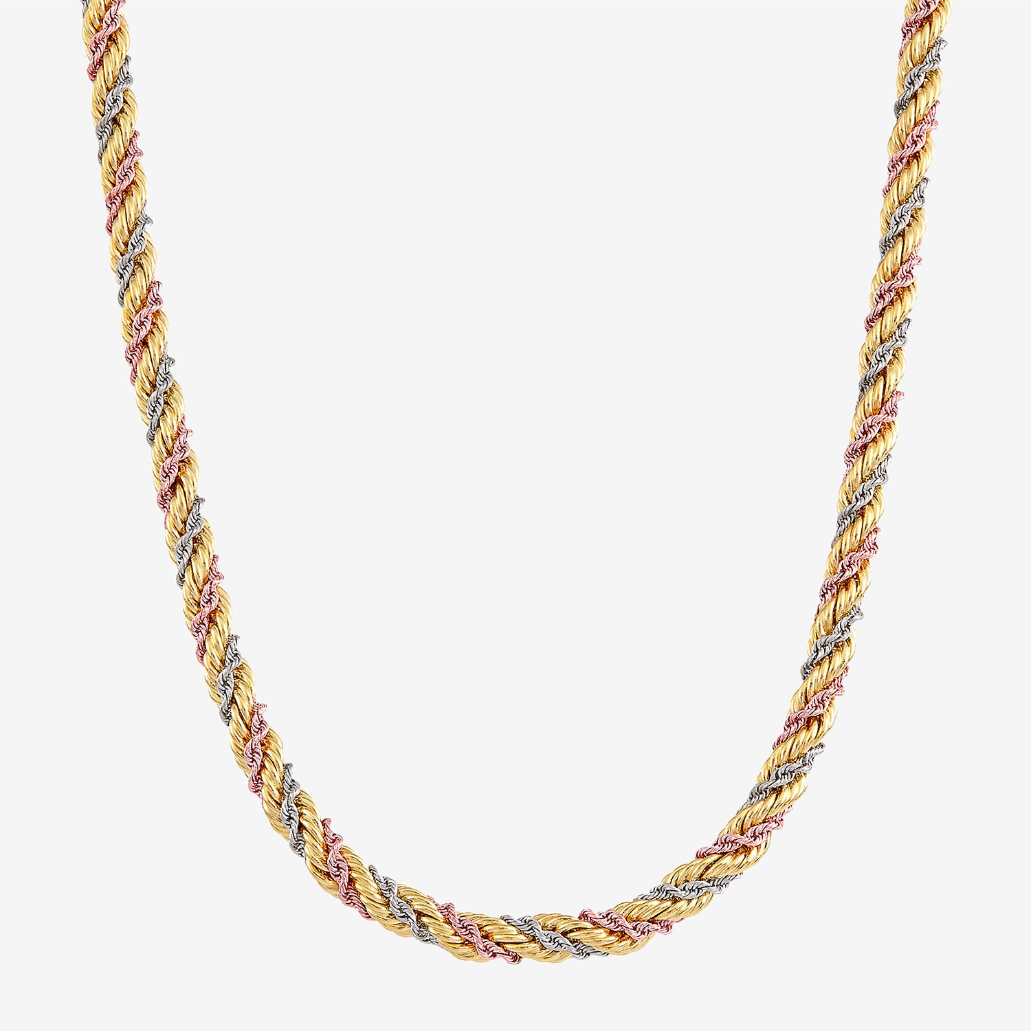 Womens 14K Gold Inch Rope Chain Necklace