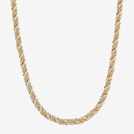 Womens 14K Gold 18 Inch Rope Chain Necklace