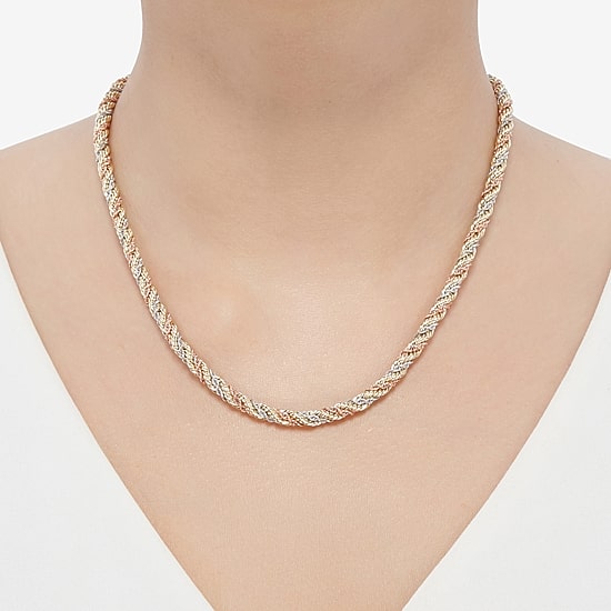 Womens 14K Gold 18 Inch Rope Chain Necklace