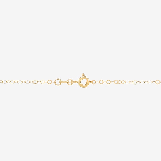 Womens White Cubic Zirconia 10K Gold Cross 18 Inch Pendant Necklace