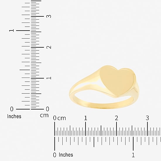 Womens 14K Gold Heart Signet Ring