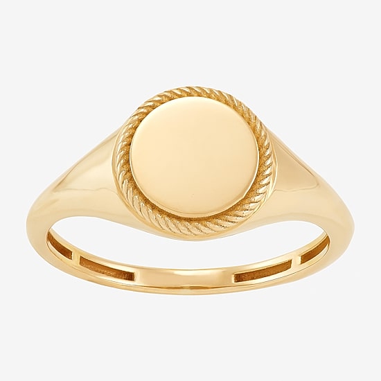 Womens 10K Gold Round Signet Ring