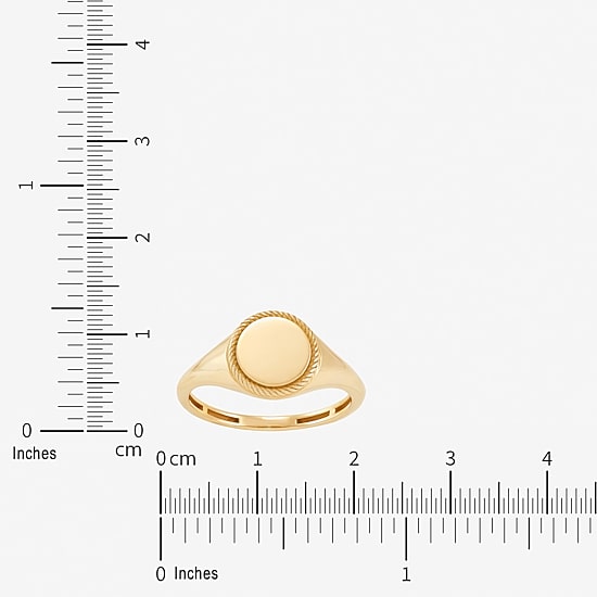 Womens 10K Gold Round Signet Ring
