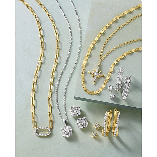 Yes, Please!, (G-H,Si2-I1) Womens 1/10 CT. T.W. Lab Grown White Diamond Sterling Silver 2-pc. Jewelry Set