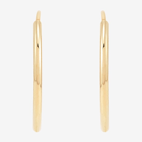 Womens 14K Gold 16mm Hoop Earrings