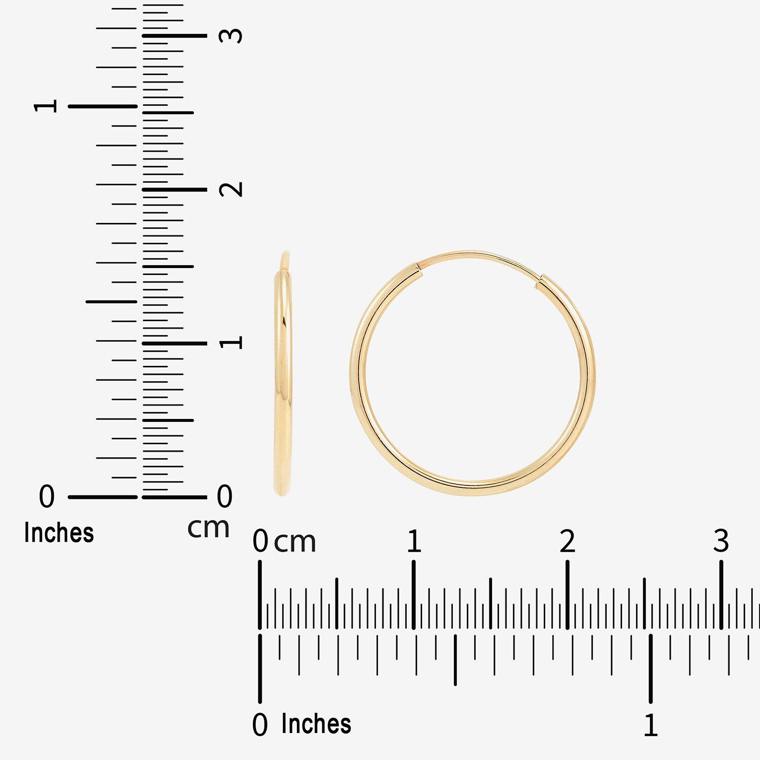 Womens 14K Gold 16mm Hoop Earrings