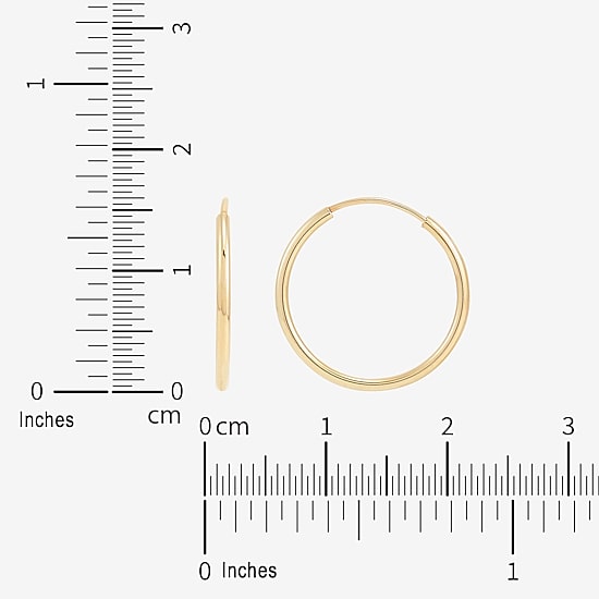 Womens 14K Gold 16mm Hoop Earrings