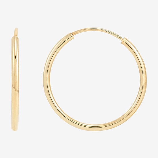 Womens 14K Gold 16mm Hoop Earrings