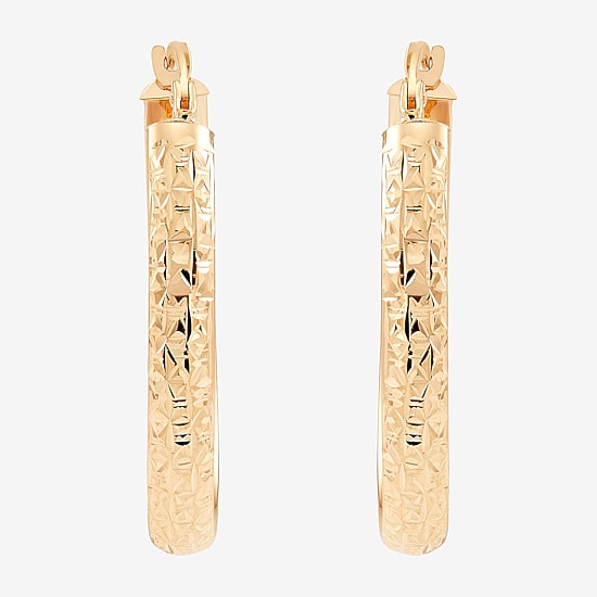 Womens 10K Gold 30mm Hoop Earrings