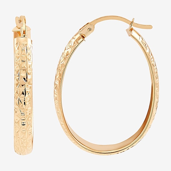 Womens 10K Gold 30mm Hoop Earrings