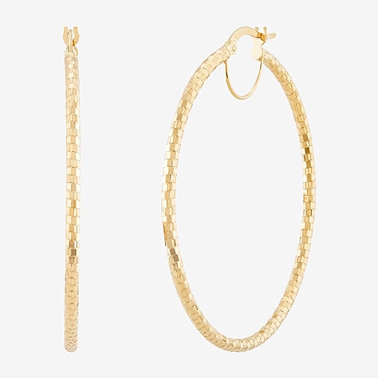 Womens 10K Gold 44mm Hoop Earrings