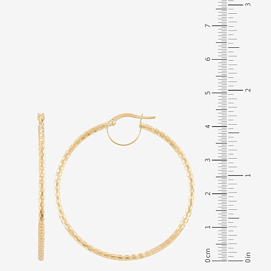 Womens 10K Gold 44mm Hoop Earrings