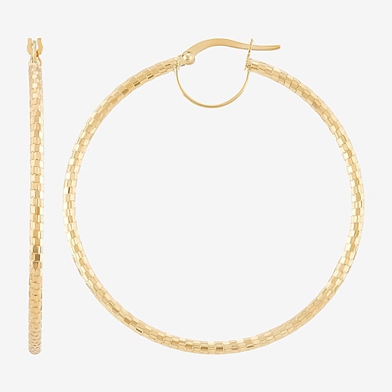 Womens 10K Gold 44mm Hoop Earrings