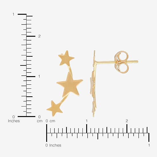 Womens 14K Gold Star Ear Climbers
