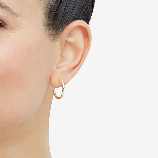 Womens 10K Gold 3 Pair Earring Set