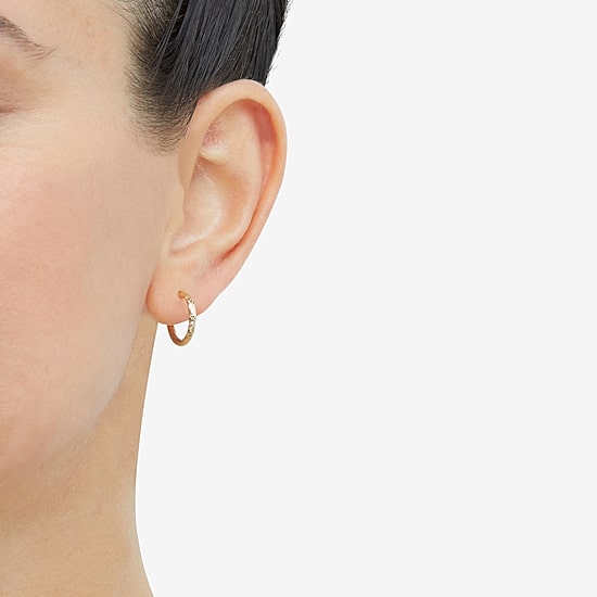 Womens 10K Gold 3 Pair Earring Set