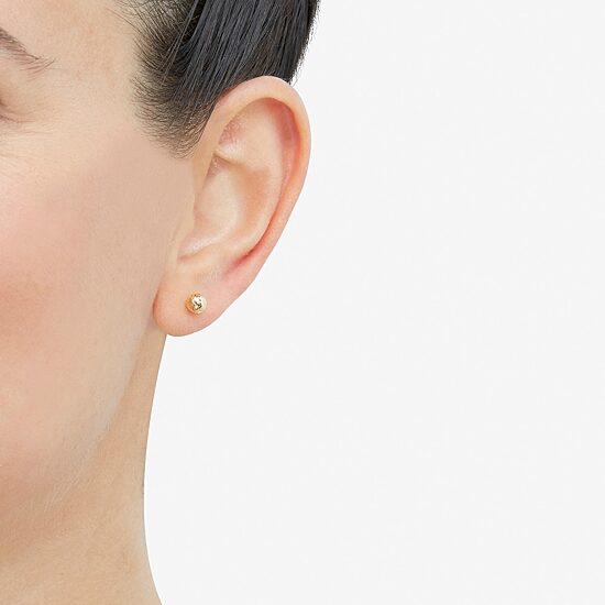 Womens 10K Gold 3 Pair Earring Set