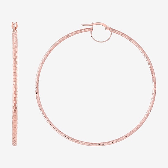 Womens 10K Gold 64mm Hoop Earrings