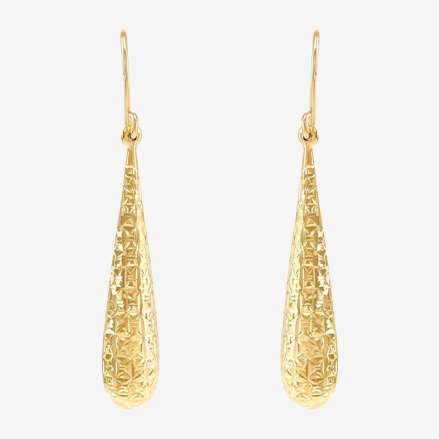 Womens 10K Gold Drop Earrings