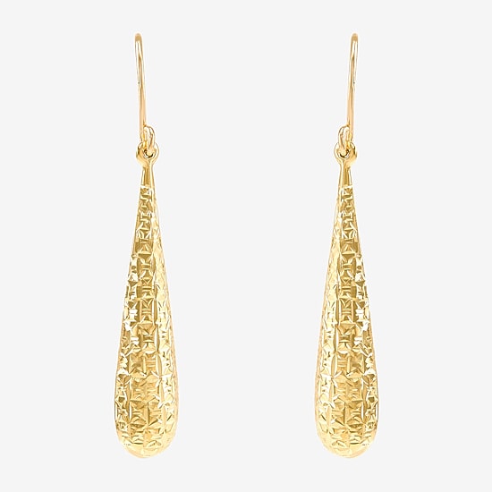 Womens 10K Gold Drop Earrings