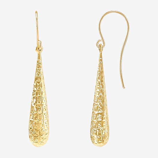 Womens 10K Gold Drop Earrings