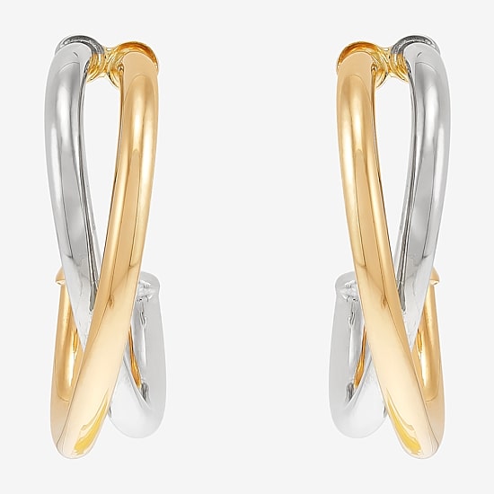 Womens 14K Gold 14.7mm Hoop Earrings